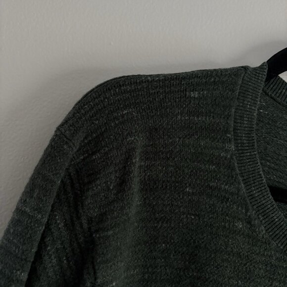 Uniqlo Men Size XL Green Wool Cotton Blend Slub Yarn Pullover Crew Neck Sweater - Picture 5 of 9